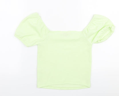 Womens UK Size 6 Miss Selfridge Green Cropped Blouse