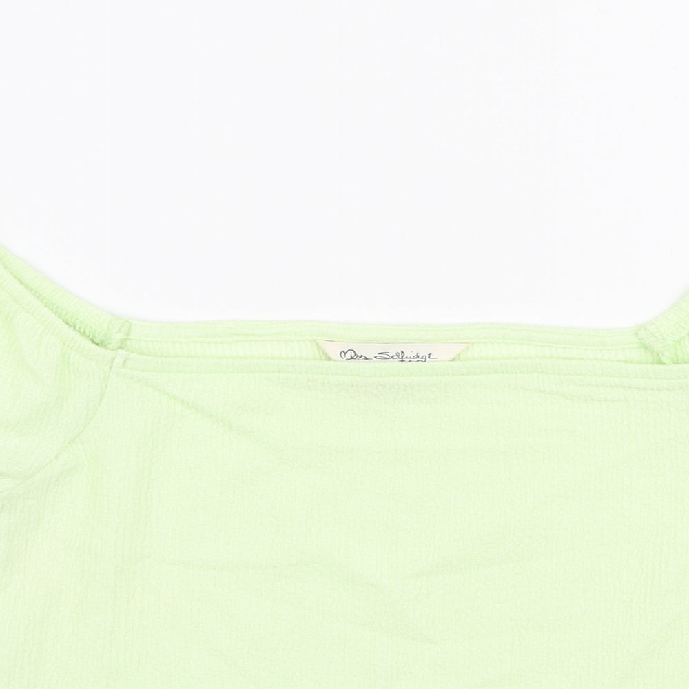 Womens UK Size 6 Miss Selfridge Green Cropped Blouse