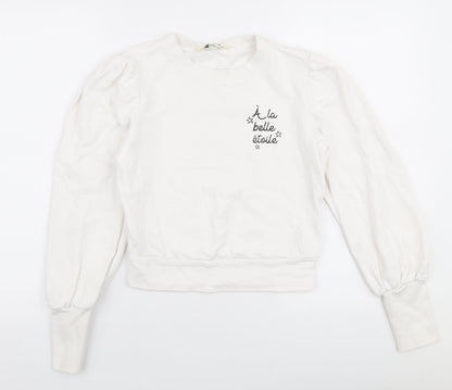 Miss Selfridge Womens White  100% Cotton Pullover Sweatshirt Size 6  Pullover - A la belle etoile