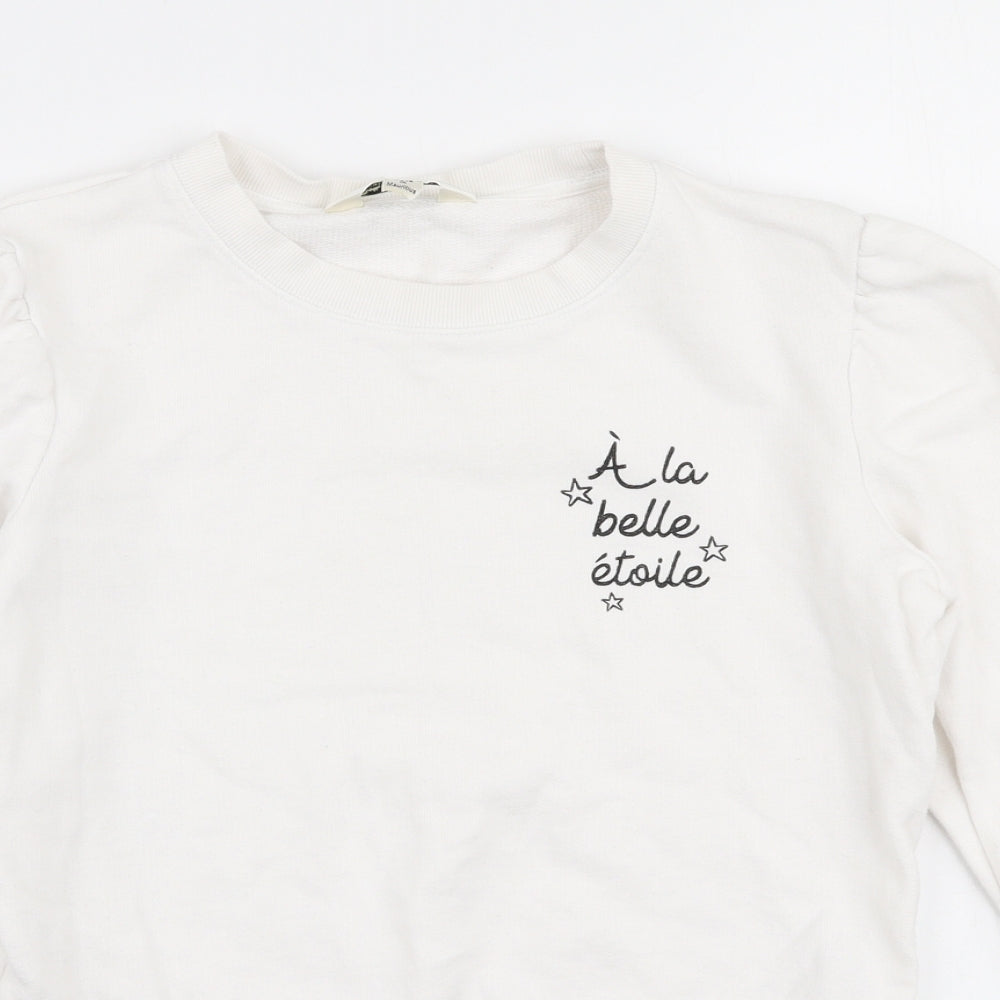 Miss Selfridge Womens White  100% Cotton Pullover Sweatshirt Size 6  Pullover - A la belle etoile