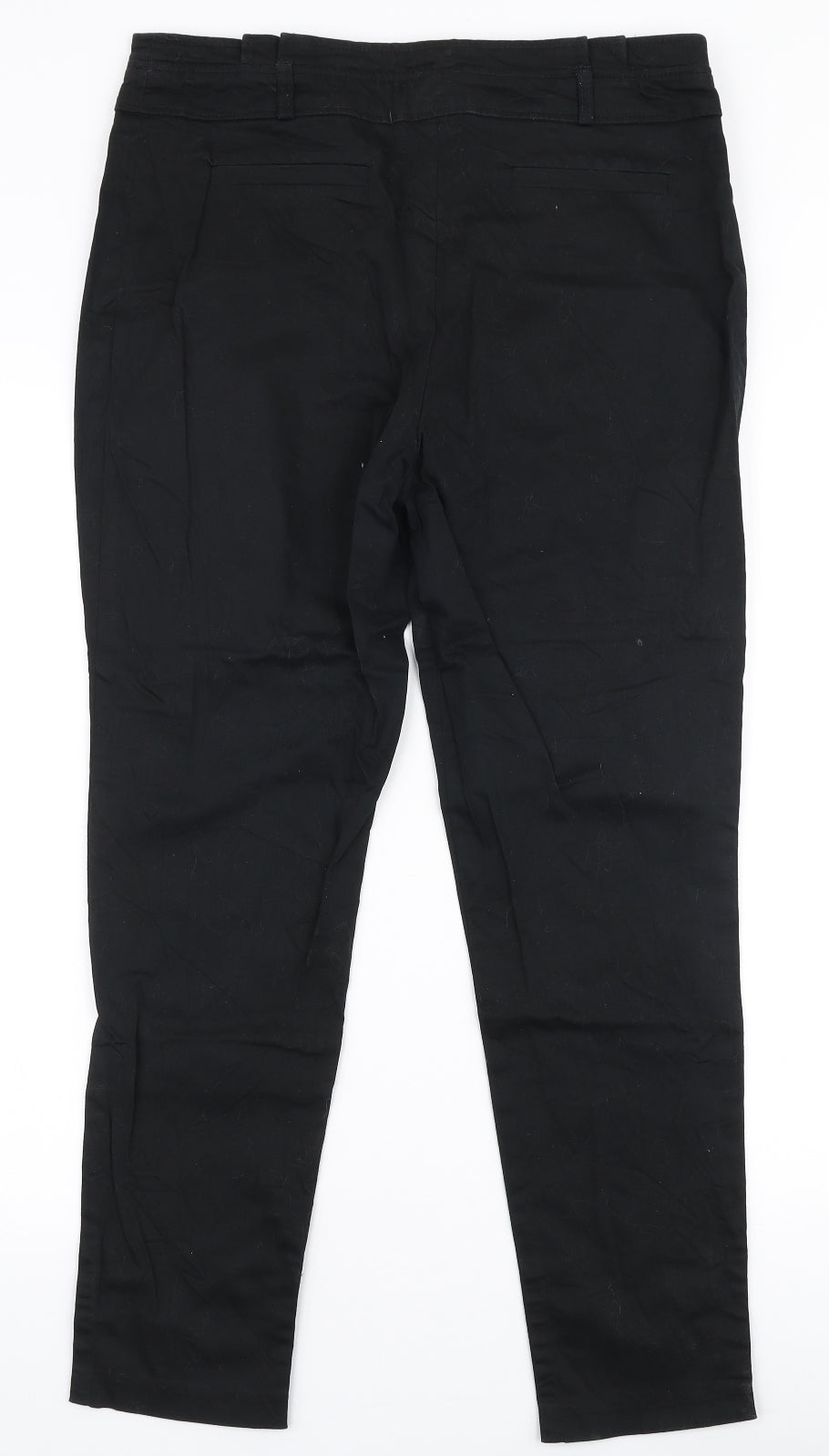 Red Herring Womens Black  Polyester Trousers  Size 12 L27 in Slim Zip