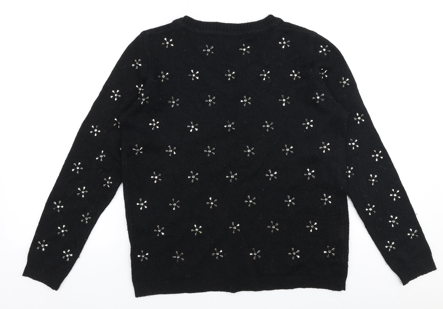 Womens UK Size M Mango Black Pullover Jumper