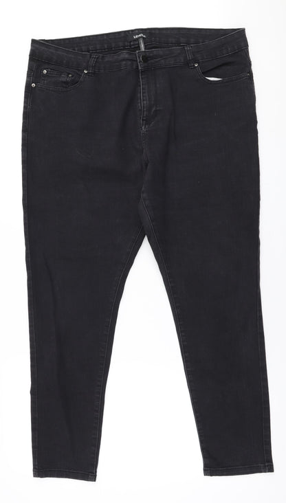 Label Be Womens Black  Cotton Skinny Jeans Size 18 L28 in Slim Zip