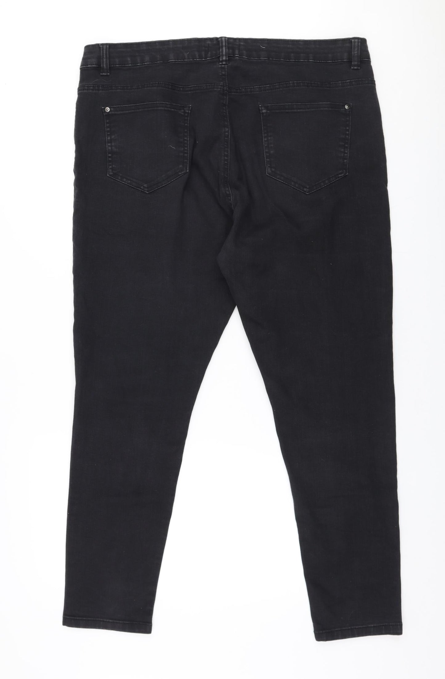 Label Be Womens Black  Cotton Skinny Jeans Size 18 L28 in Slim Zip