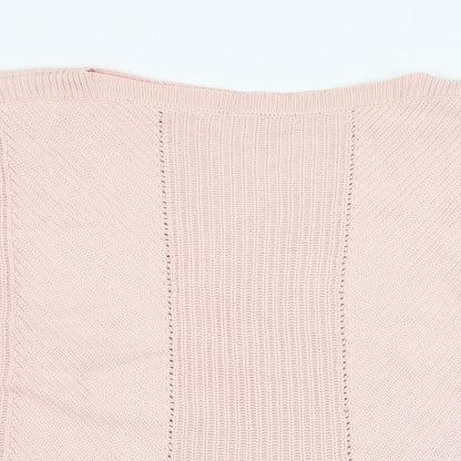 Marks and Spencer Womens Pink Round Neck  Cotton Pullover Jumper Size XL