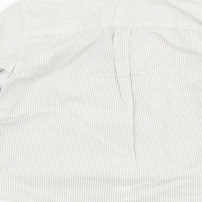 United Colors of Benetton Boys Ivory Striped Cotton Basic Button-Up Size 18-24 Months Collared Button