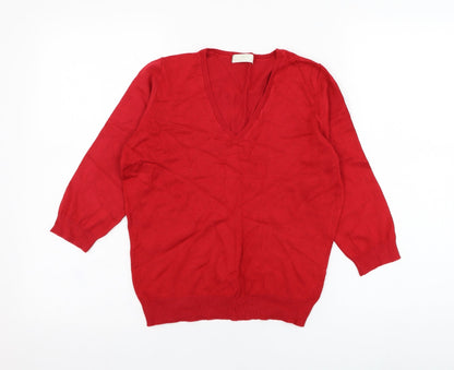 Womens UK Size 12 Marks and Spencer Red Pullover Jumper