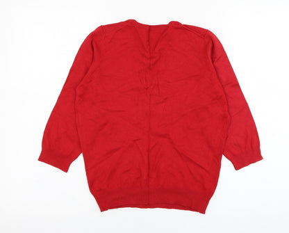 Womens UK Size 12 Marks and Spencer Red Pullover Jumper