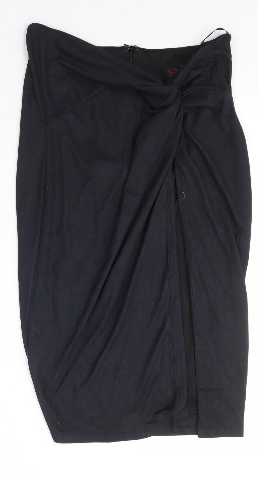 Hot Miami Styles Womens Black  Polyester Tulip Skirt Size S   Zip