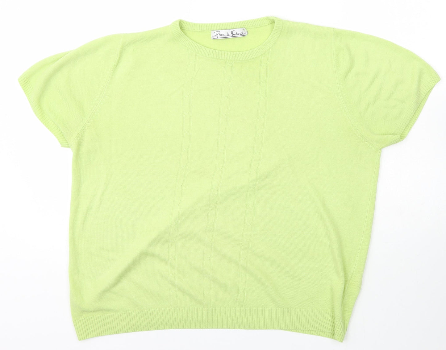 Womens UK Size M Pure & Natural Green Pullover Jumper
