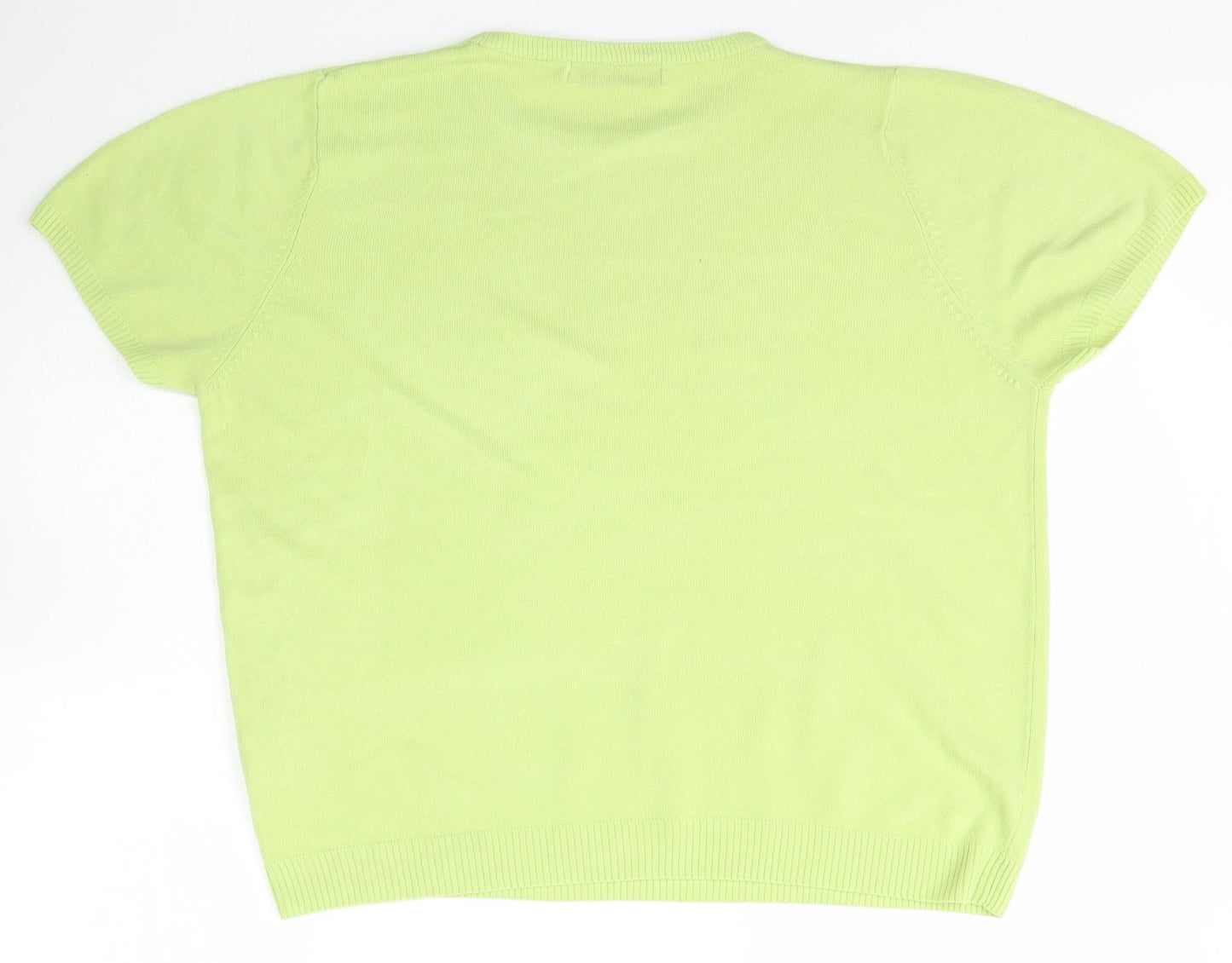 Womens UK Size M Pure & Natural Green Pullover Jumper