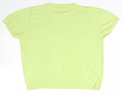 Womens UK Size M Pure & Natural Green Pullover Jumper