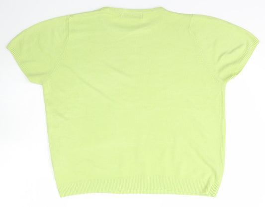 Womens UK Size M Pure & Natural Green Pullover Jumper