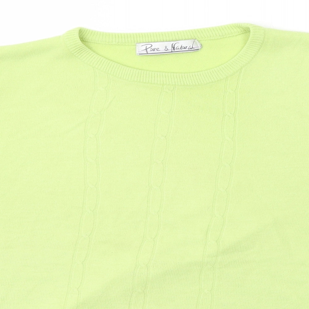Womens UK Size M Pure & Natural Green Pullover Jumper