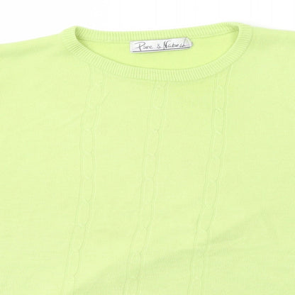 Womens UK Size M Pure & Natural Green Pullover Jumper
