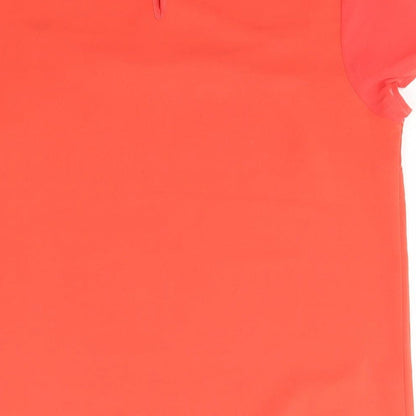 TU Womens Orange  Polyester Basic T-Shirt Size 10 Scoop Neck