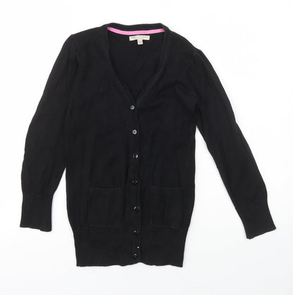 Indigo Girls Black V-Neck  Cotton Cardigan Jumper Size 9-10 Years  Button - Marks and Spencer