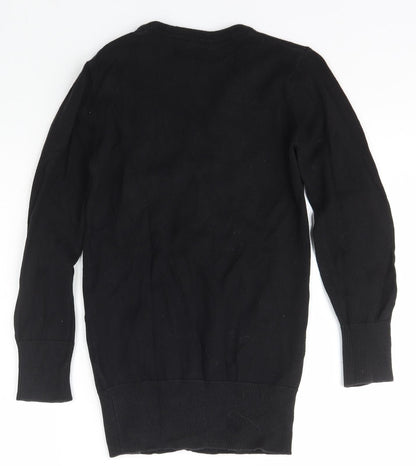 Indigo Girls Black V-Neck  Cotton Cardigan Jumper Size 9-10 Years  Button - Marks and Spencer
