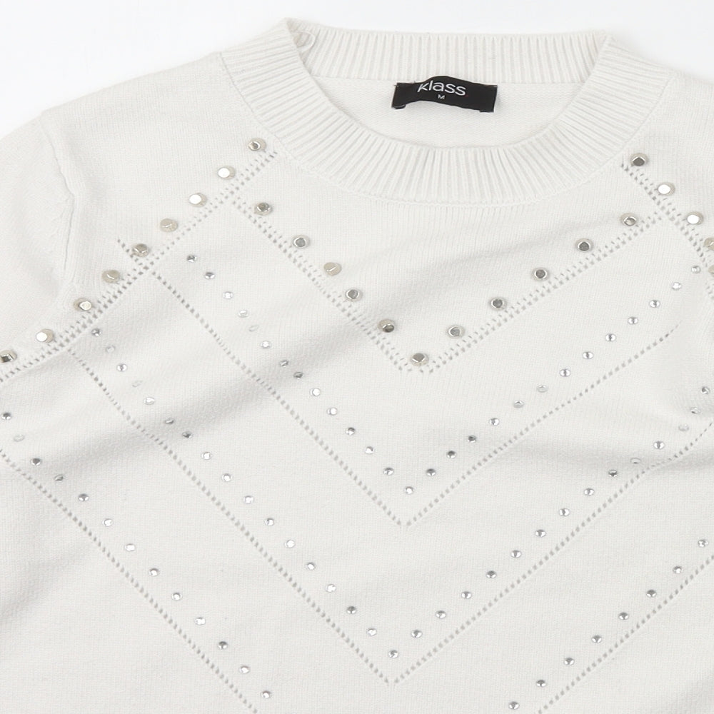 Womens UK Size M Klass Ivory Pullover Jumper