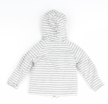 Nutmeg Baby Grey Striped  Jacket Coat Size 9-12 Months   Zip