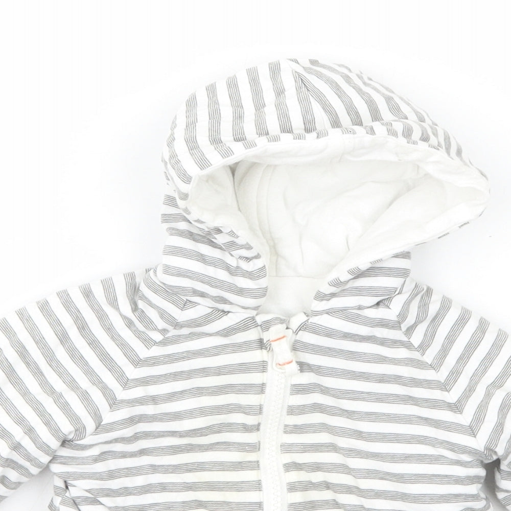 Nutmeg Baby Grey Striped  Jacket Coat Size 9-12 Months   Zip