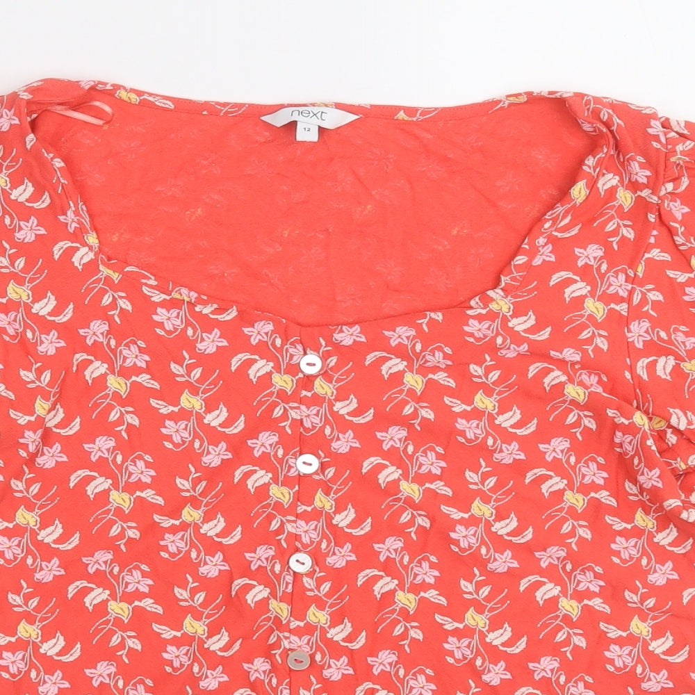 Womens UK Size 12 NEXT Red Basic Blouse