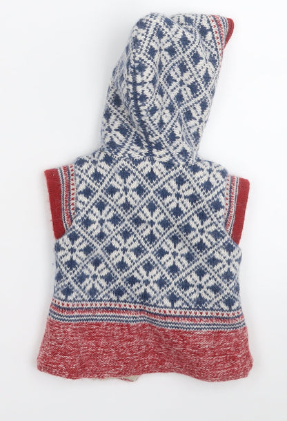 NEXT Boys Multicoloured Geometric  Gilet Coat Size 3-6 Months   Hook & Eye