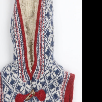 NEXT Boys Multicoloured Geometric  Gilet Coat Size 3-6 Months   Hook & Eye
