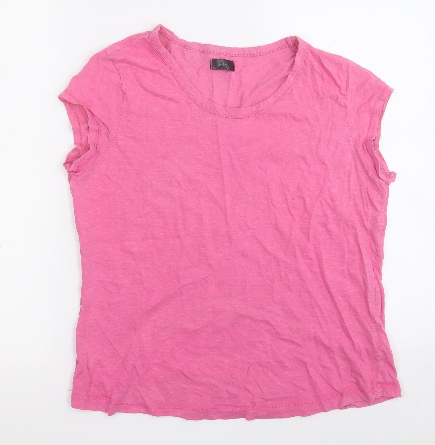 F&F Womens Pink  Cotton Basic Tank Size 12 Round Neck