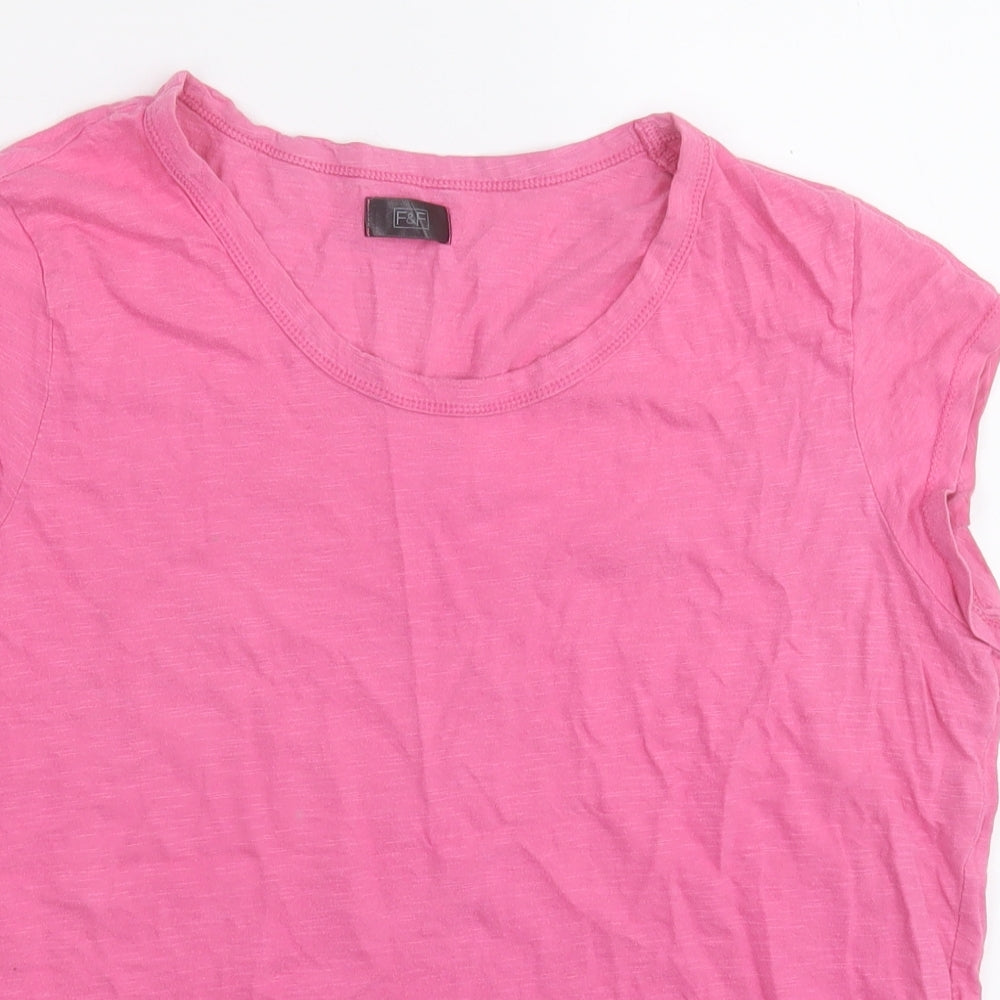 F&F Womens Pink  Cotton Basic Tank Size 12 Round Neck