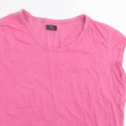 F&F Womens Pink  Cotton Basic Tank Size 12 Round Neck
