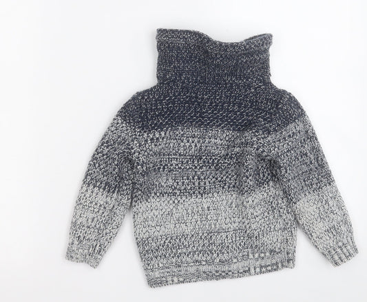 Primark Boys Grey High Neck  Cotton Pullover Jumper Size 2-3 Years