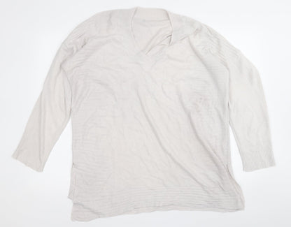 George Womens Grey Round Neck  Acrylic Pullover Jumper Size 16