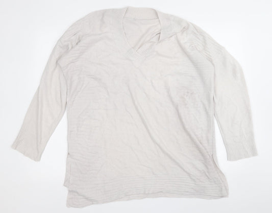 George Womens Grey Round Neck  Acrylic Pullover Jumper Size 16