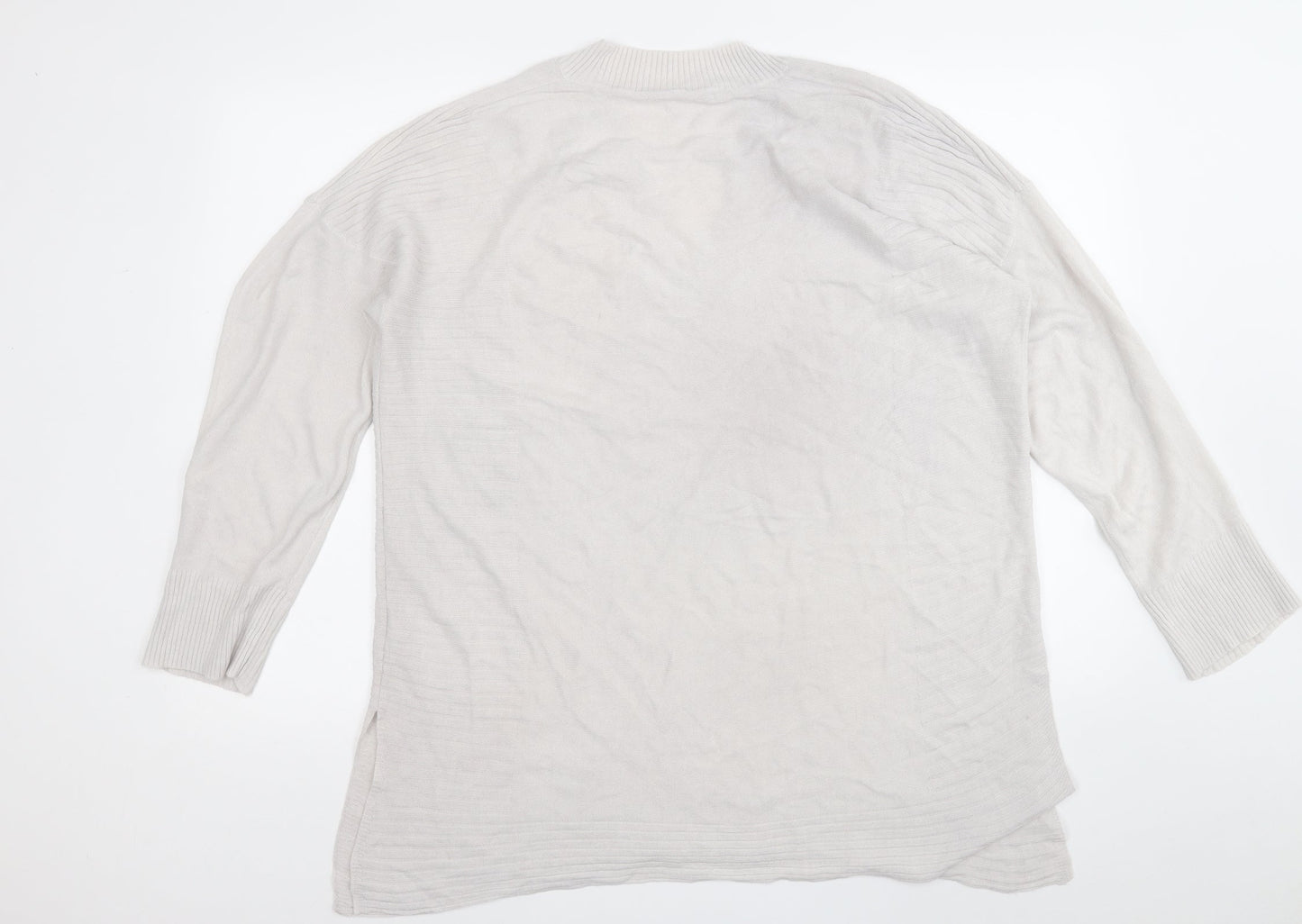 George Womens Grey Round Neck  Acrylic Pullover Jumper Size 16