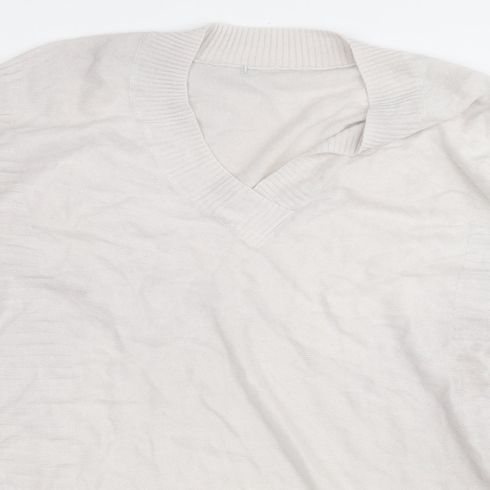 George Womens Grey Round Neck  Acrylic Pullover Jumper Size 16