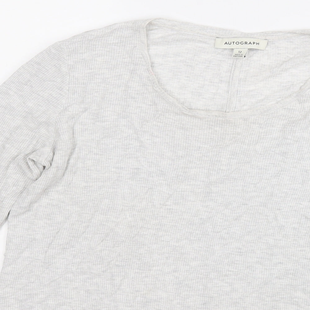 Autograph Womens Grey Round Neck  Lyocell Pullover Jumper Size 12