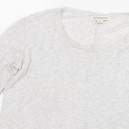 Autograph Womens Grey Round Neck  Lyocell Pullover Jumper Size 12