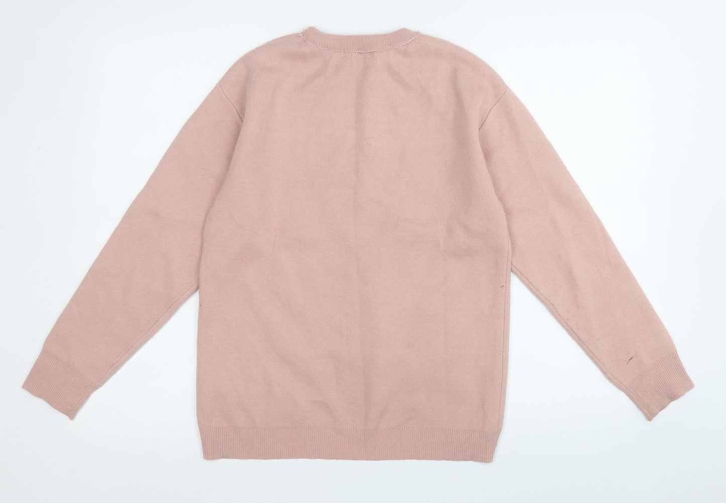 Primark Womens Pink Round Neck  Polyester Pullover Jumper Size 2XS