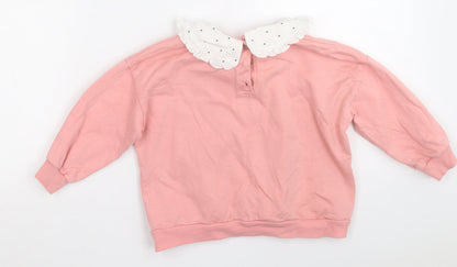 George Girls Pink  Cotton Pullover Sweatshirt Size 3-4 Years   - Pudsey