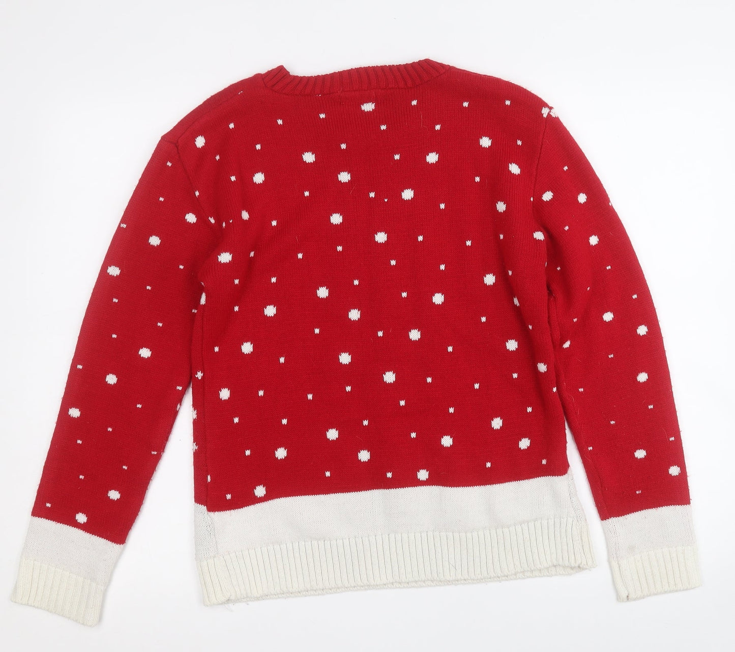 Womens UK Size S Glimpse Design Red Pullover Jumper