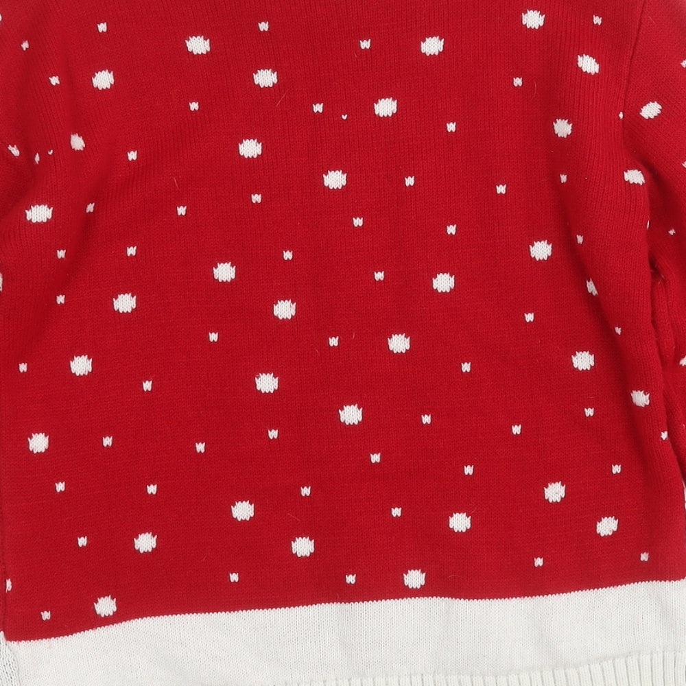 Womens UK Size S Glimpse Design Red Pullover Jumper