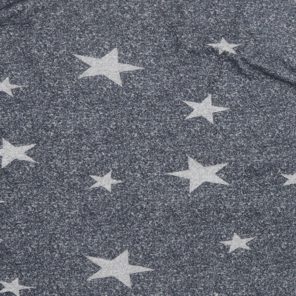 poetic soul  Womens Grey Round Neck Geometric Polyester Pullover Jumper Size XL   - Stars