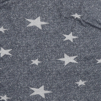 poetic soul  Womens Grey Round Neck Geometric Polyester Pullover Jumper Size XL   - Stars