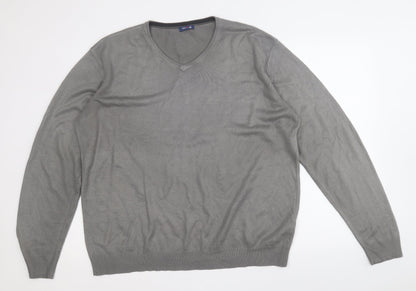 westrock Mens Grey Round Neck  Acrylic Pullover Jumper Size L