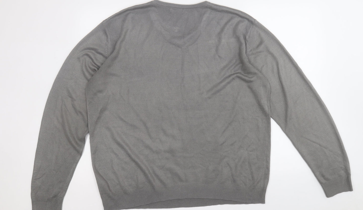 westrock Mens Grey Round Neck  Acrylic Pullover Jumper Size L