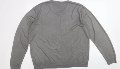 westrock Mens Grey Round Neck  Acrylic Pullover Jumper Size L