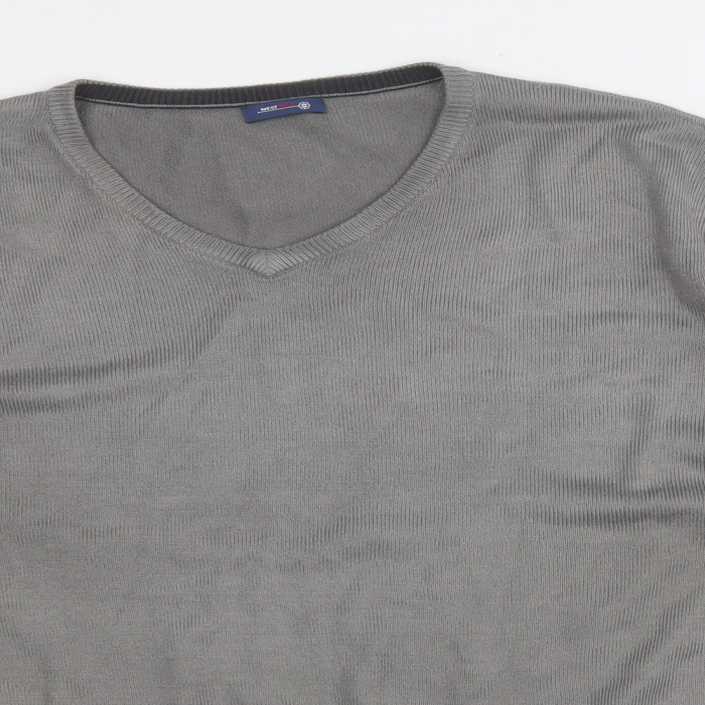 westrock Mens Grey Round Neck  Acrylic Pullover Jumper Size L