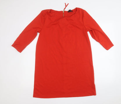 H&M Womens Red  Polyester Jumper Dress  Size M  Round Neck