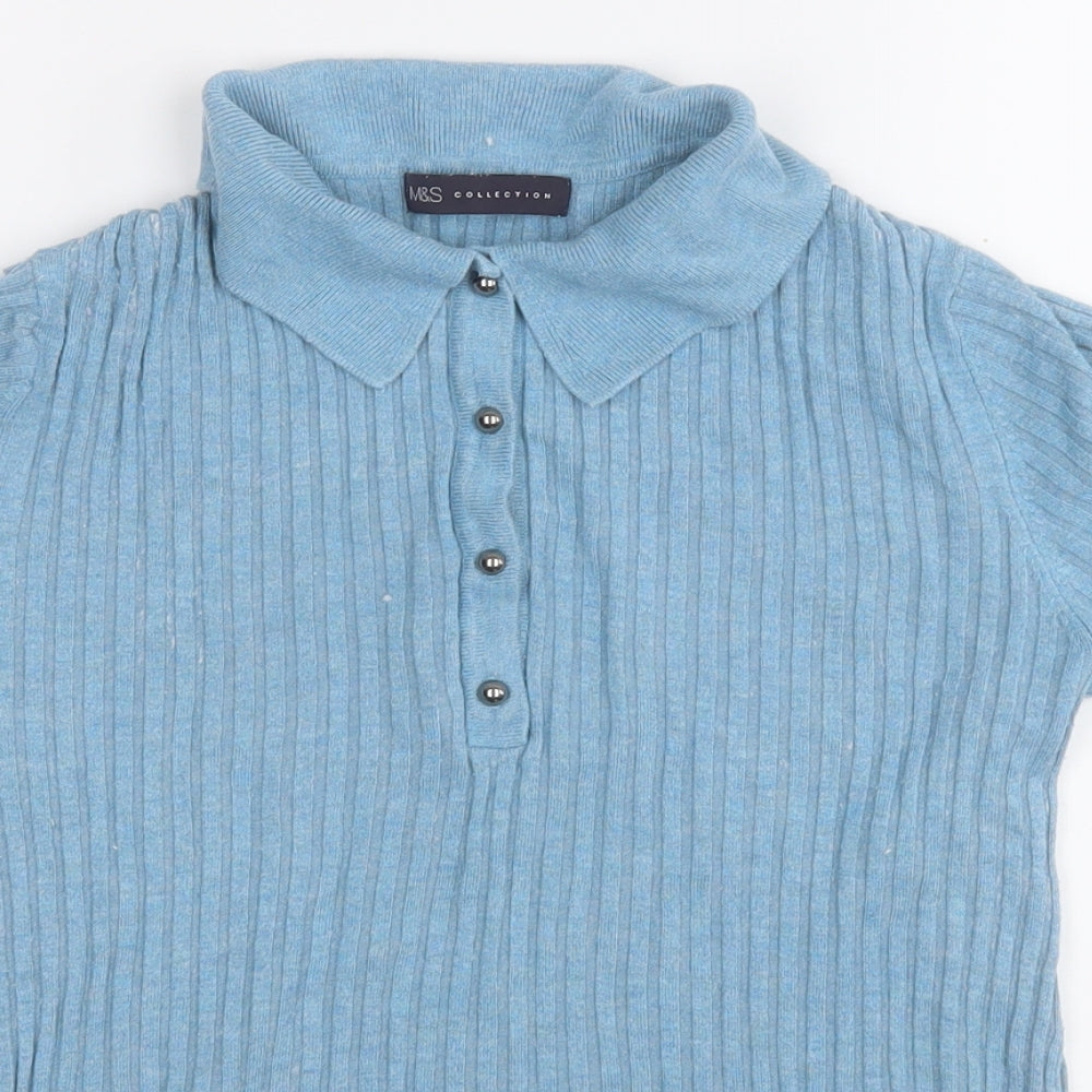 Womens UK Size 12 Marks and Spencer Blue Pullover Jumper